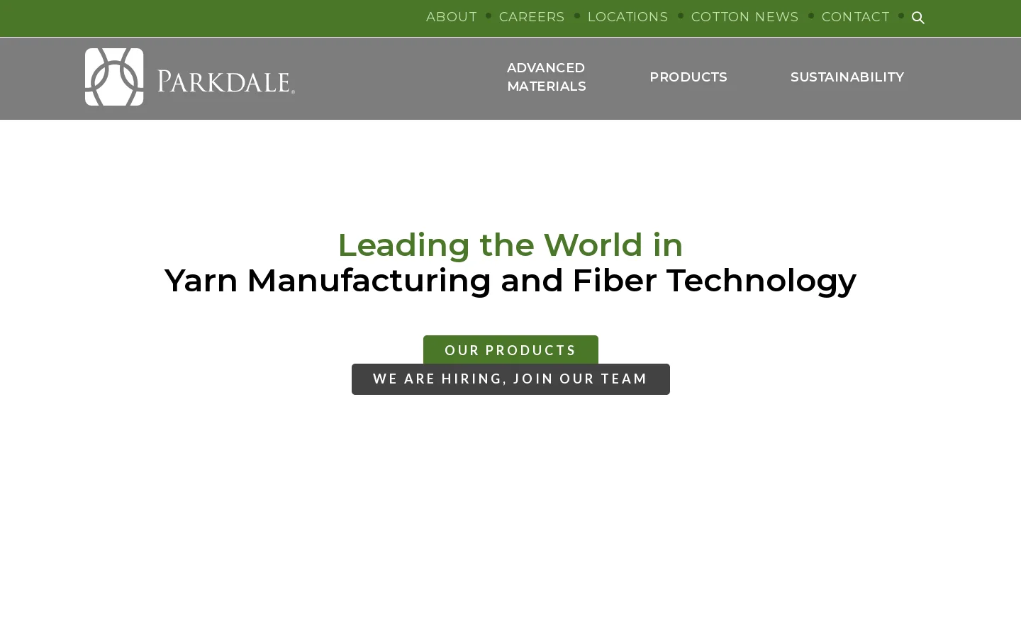 Parkdale Mills Homepage screenshot