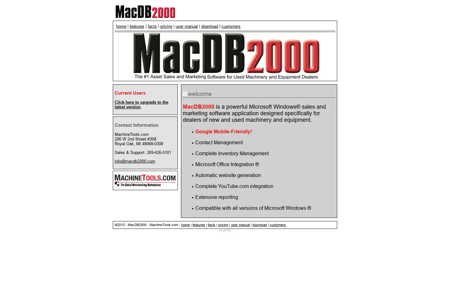 MacDB2000 Homepage screenshot