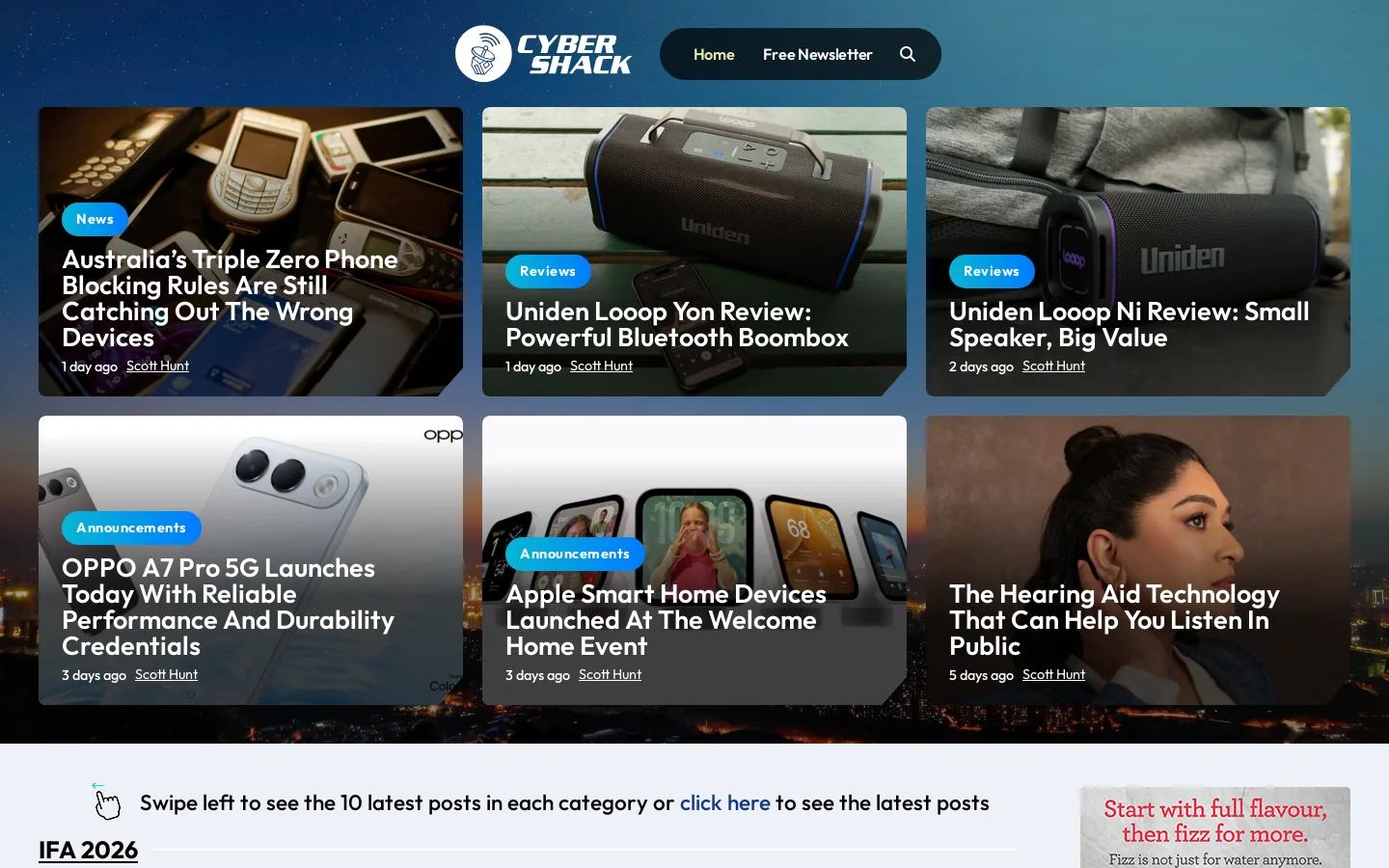 CyberShack Homepage screenshot