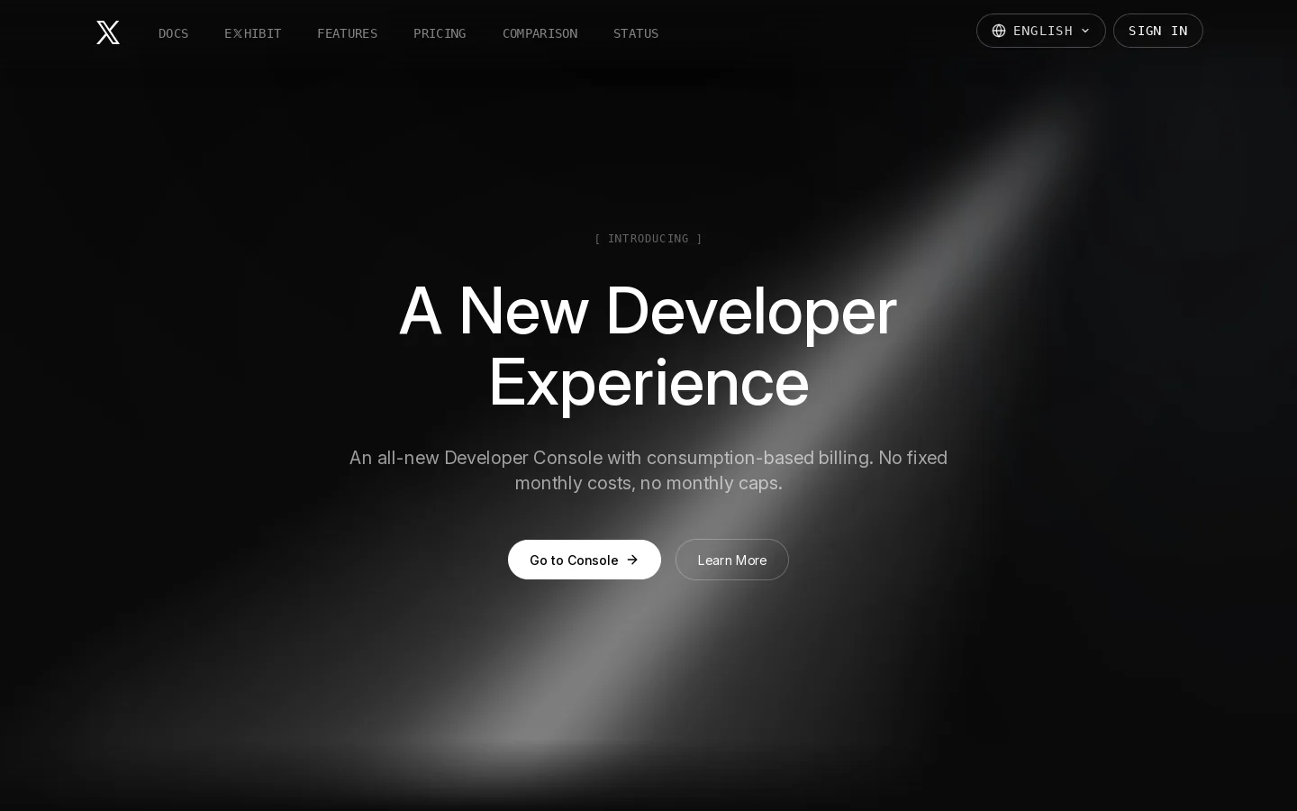 X Developer Platform Homepage screenshot