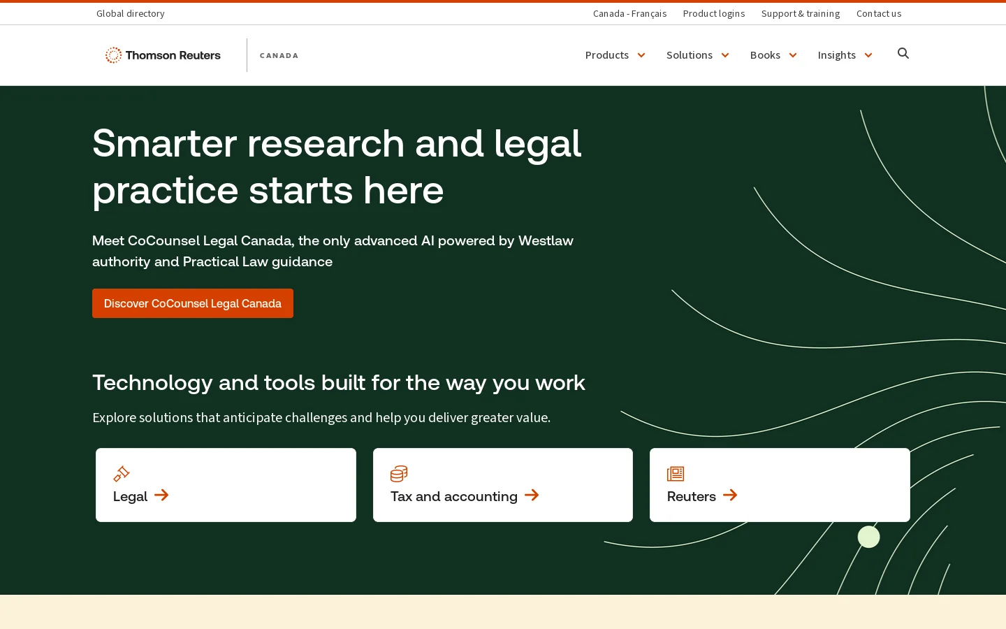 Thomson Reuters Homepage screenshot