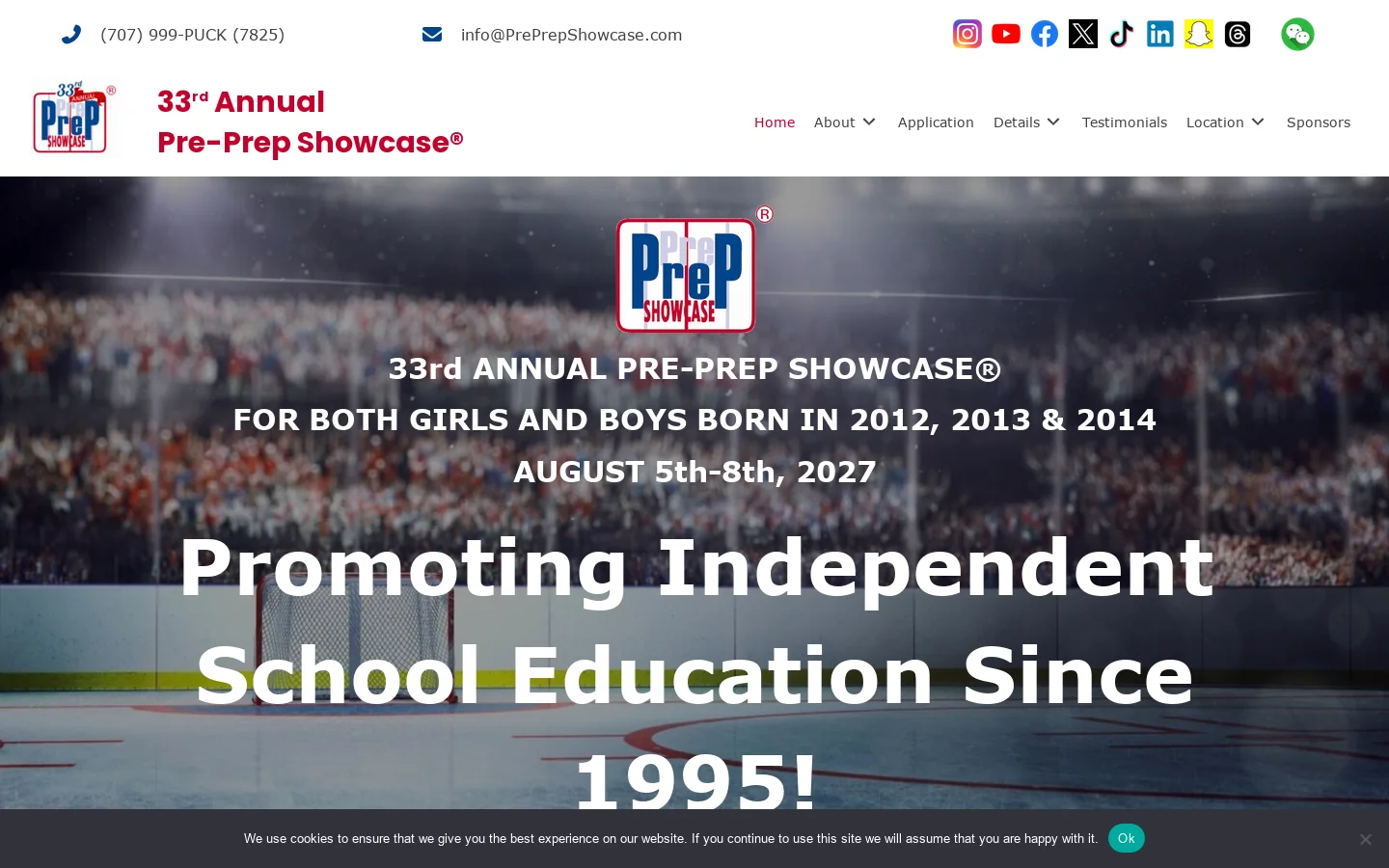 Pre Prep Showcase® Homepage screenshot