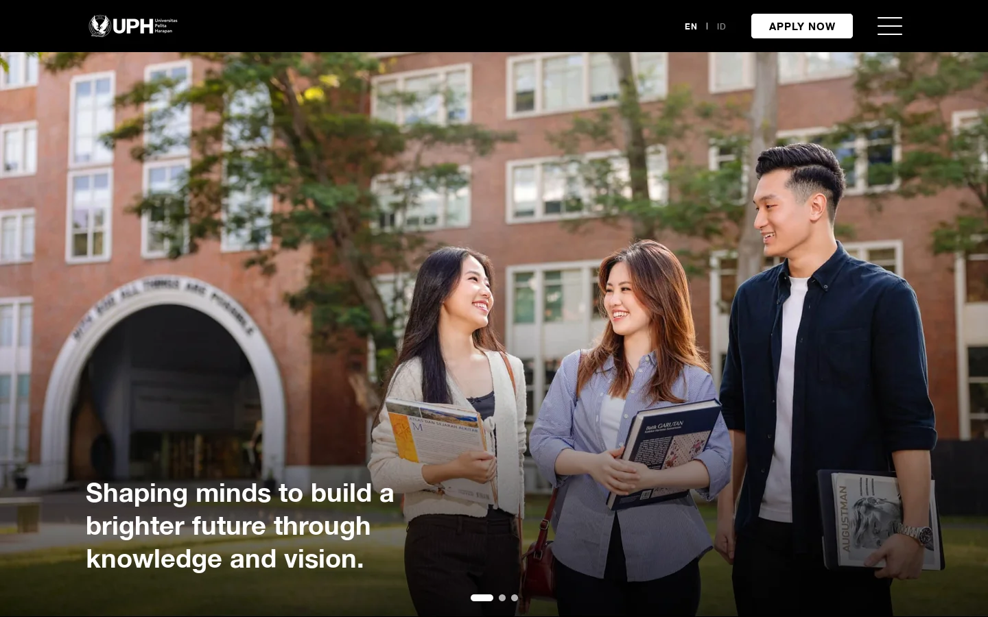 UPH Homepage screenshot