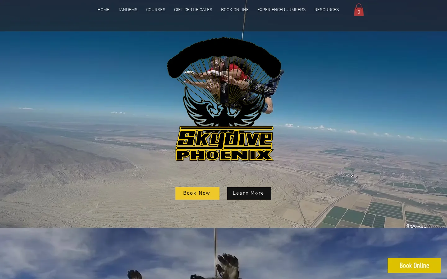 HOME | Skydive Phoenix Homepage screenshot