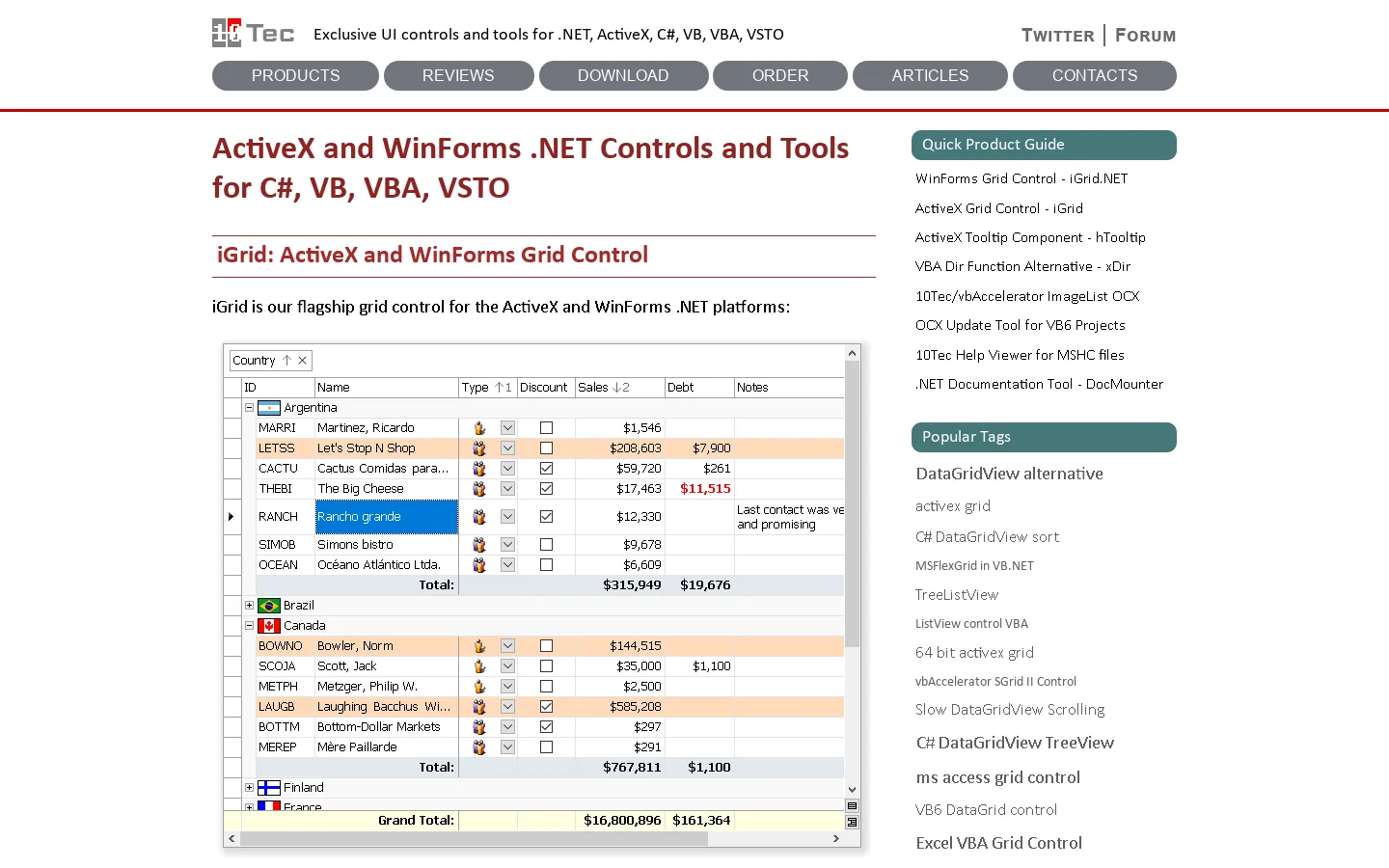 10Tec Homepage screenshot