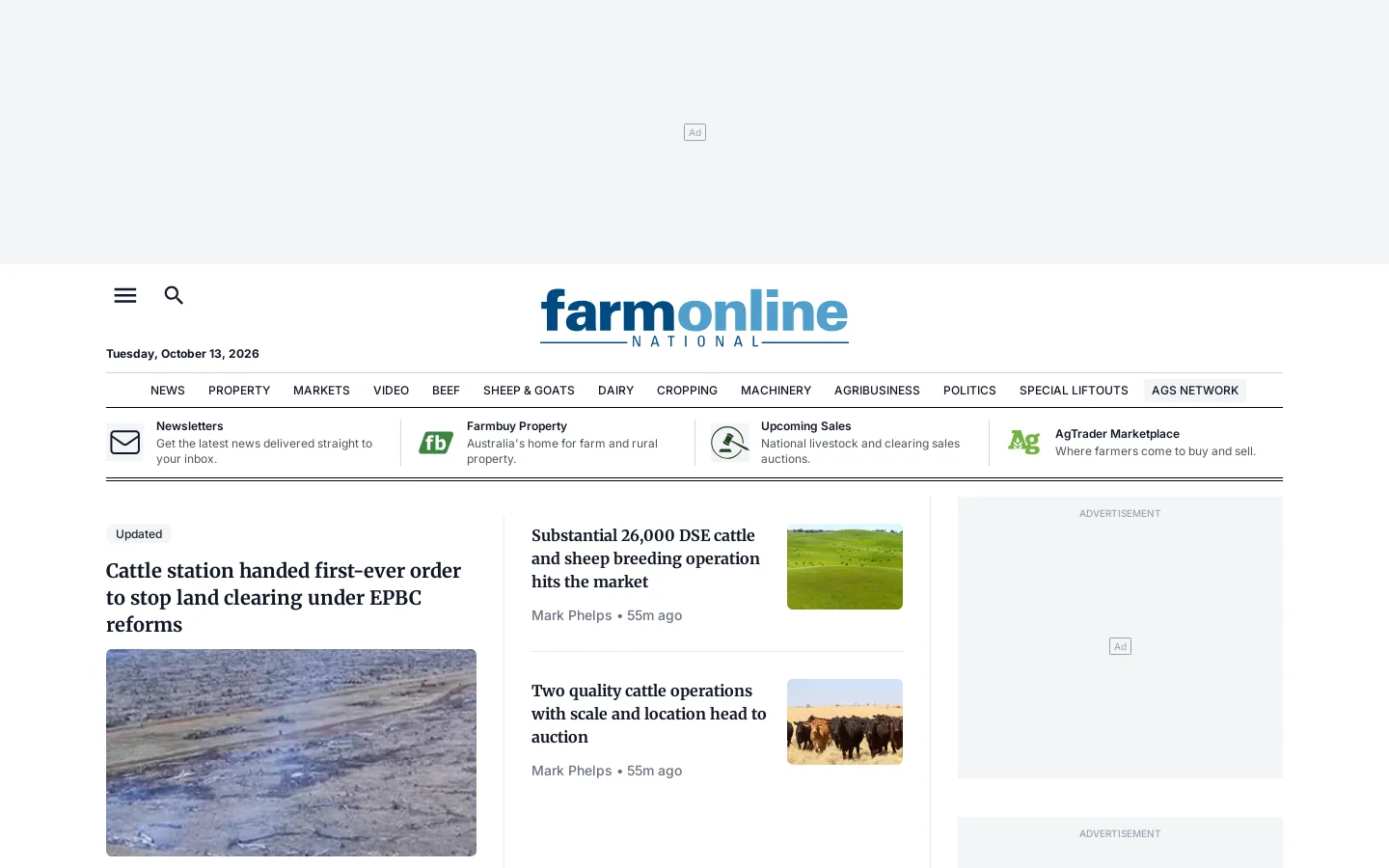 Farm Online Homepage screenshot
