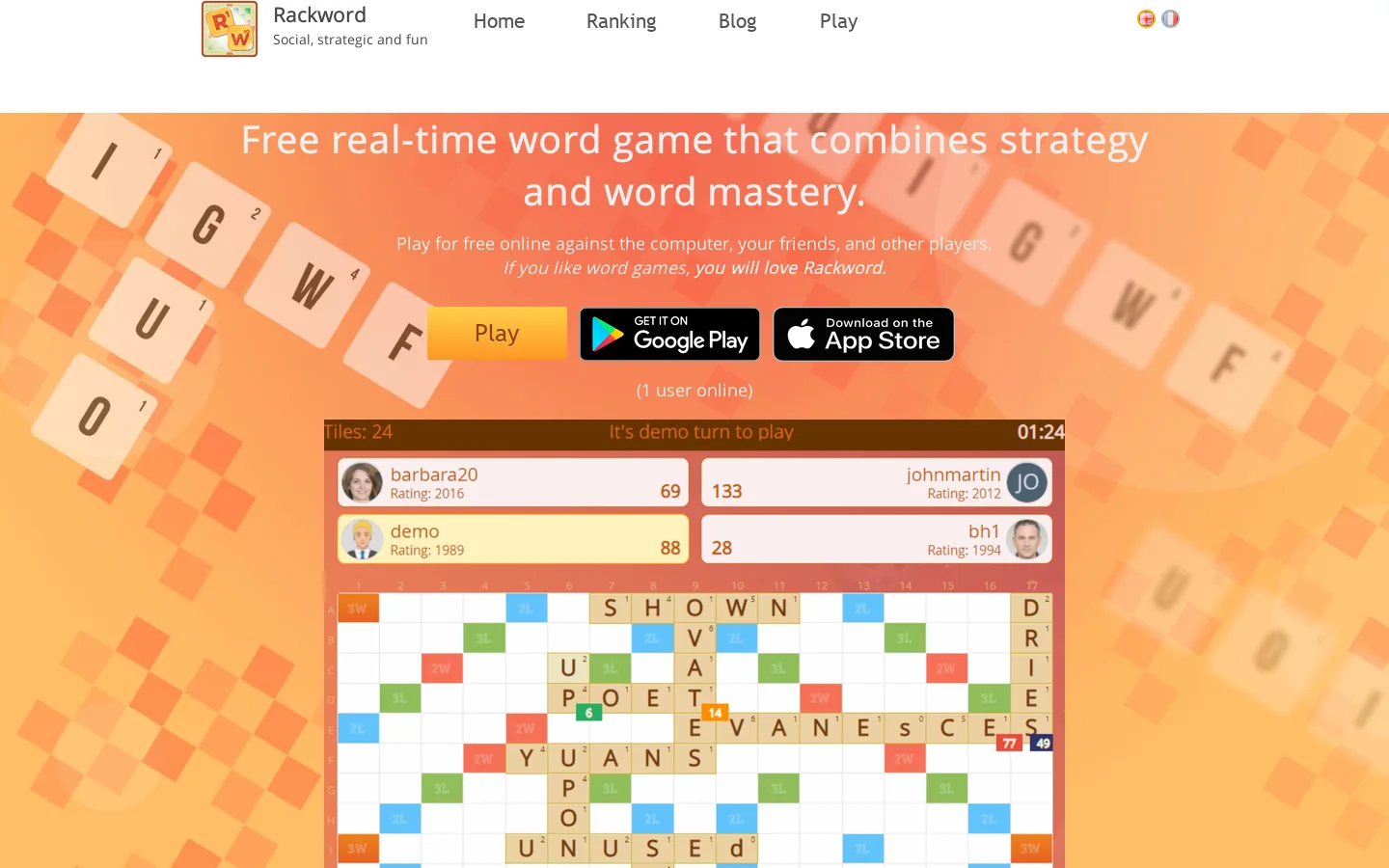 Rackword Homepage screenshot