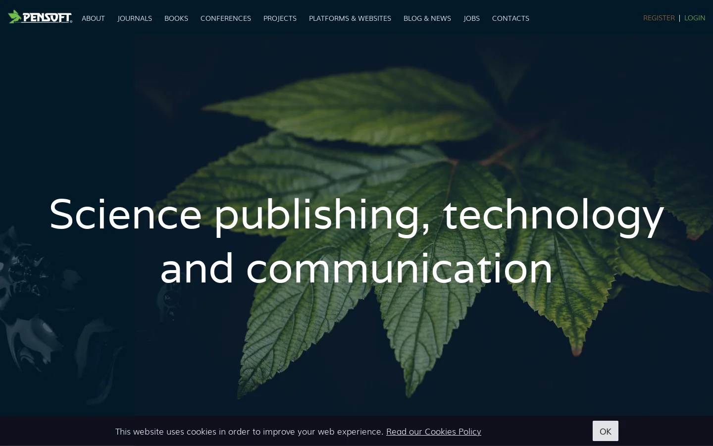 Pensoft Publishers Homepage screenshot