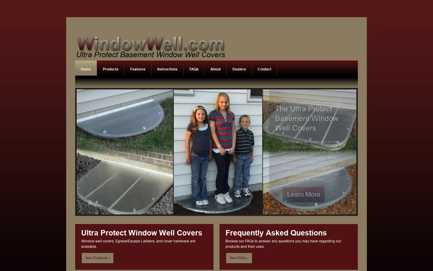 Ultra Protect Basement Window Well Covers Homepage screenshot