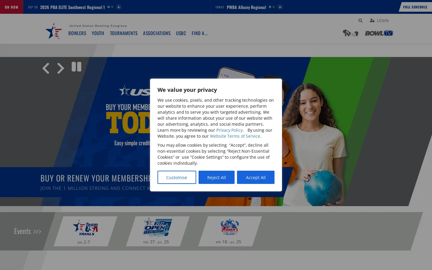 BOWL.com Homepage screenshot
