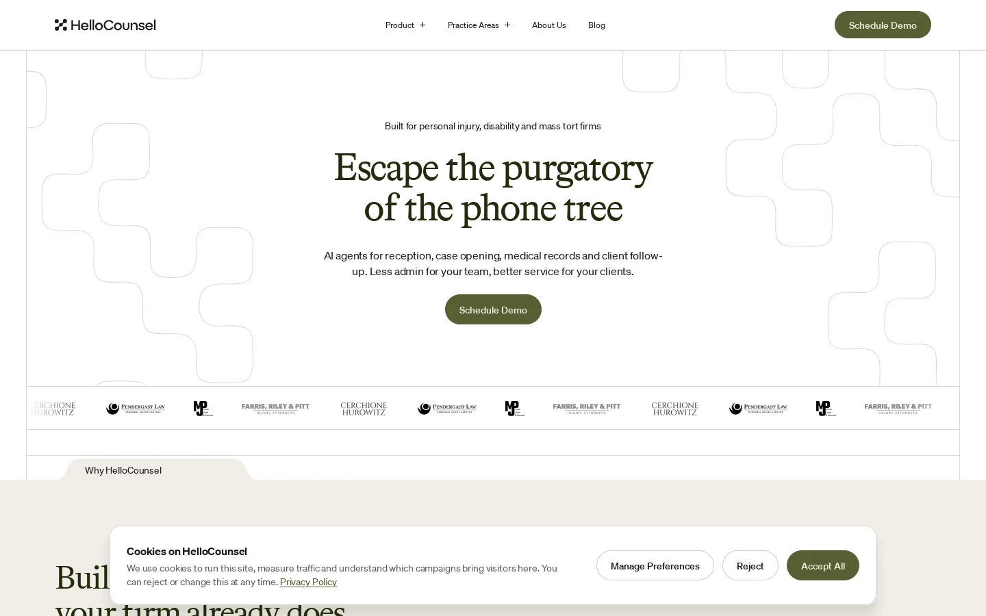 HelloCounsel Homepage screenshot