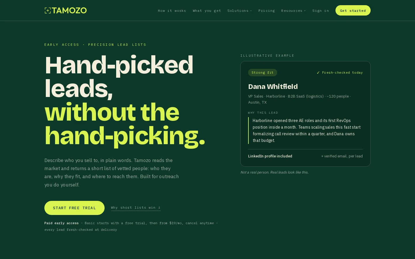 Tamozo Homepage screenshot
