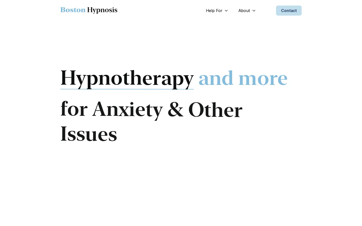 Boston Hypnosis Homepage screenshot