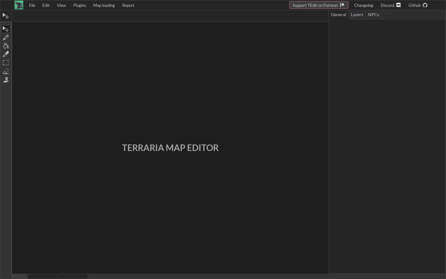 Terraria Map Editor Homepage screenshot
