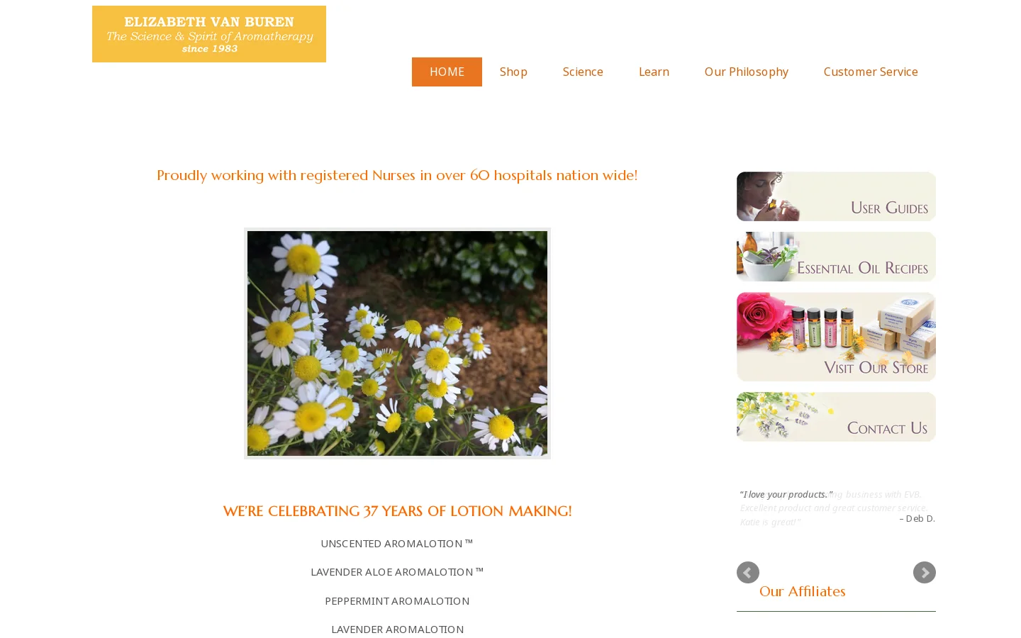 Elizabeth Van Buren Homepage screenshot