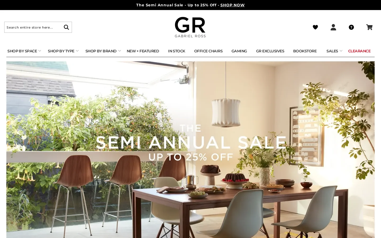 Gabriel Ross Modern Furniture, Contemporary Lighting, Home Decor Homepage screenshot