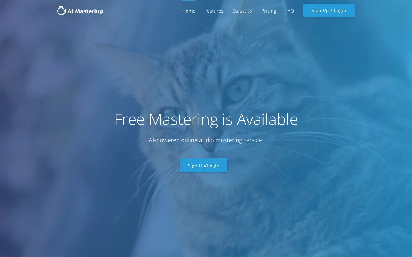 AI Mastering Homepage screenshot