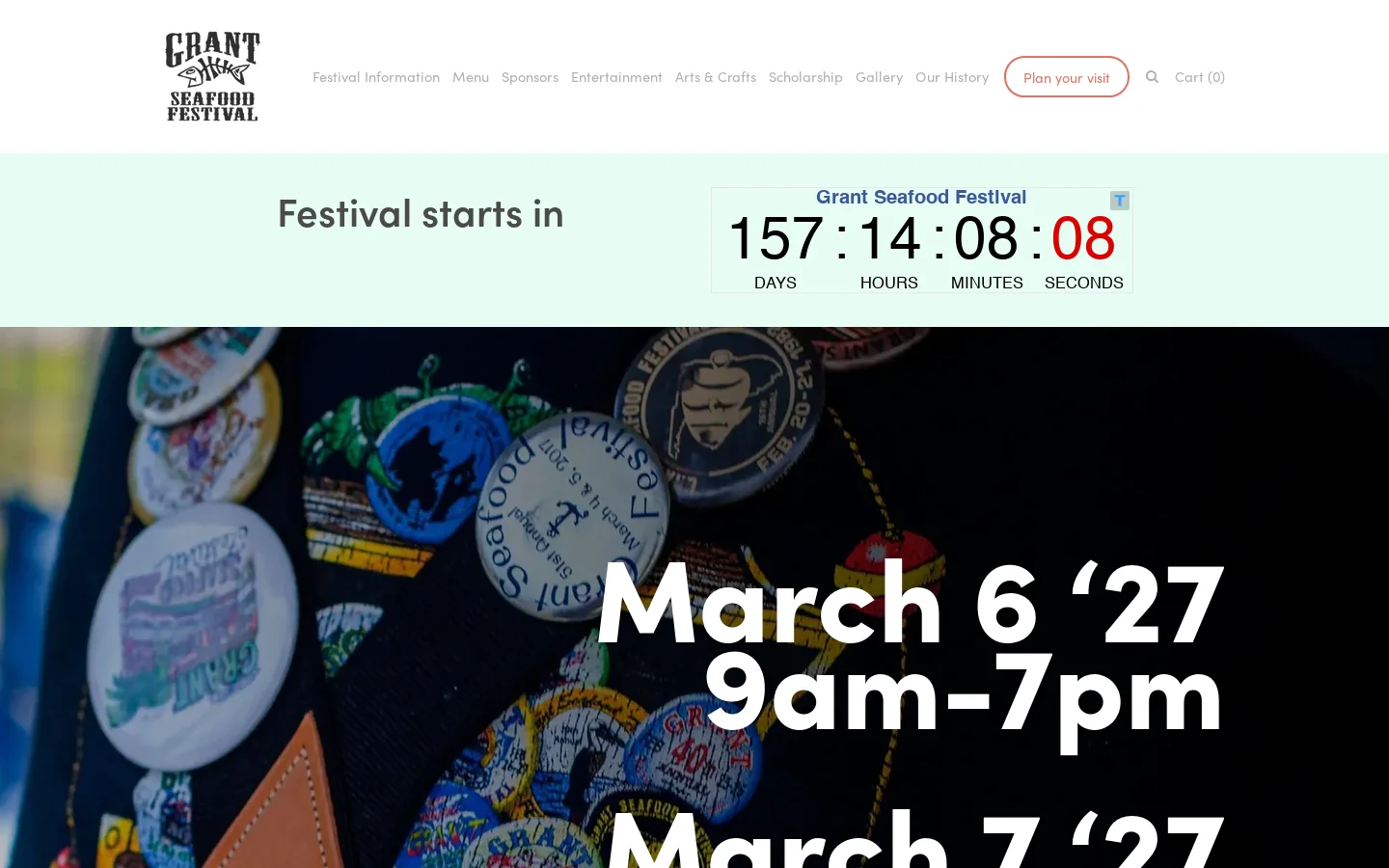 Grant Seafood Festival Homepage screenshot