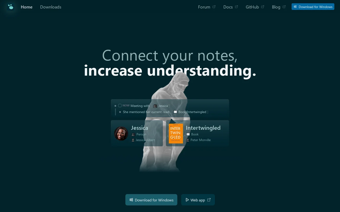 Logseq Homepage screenshot