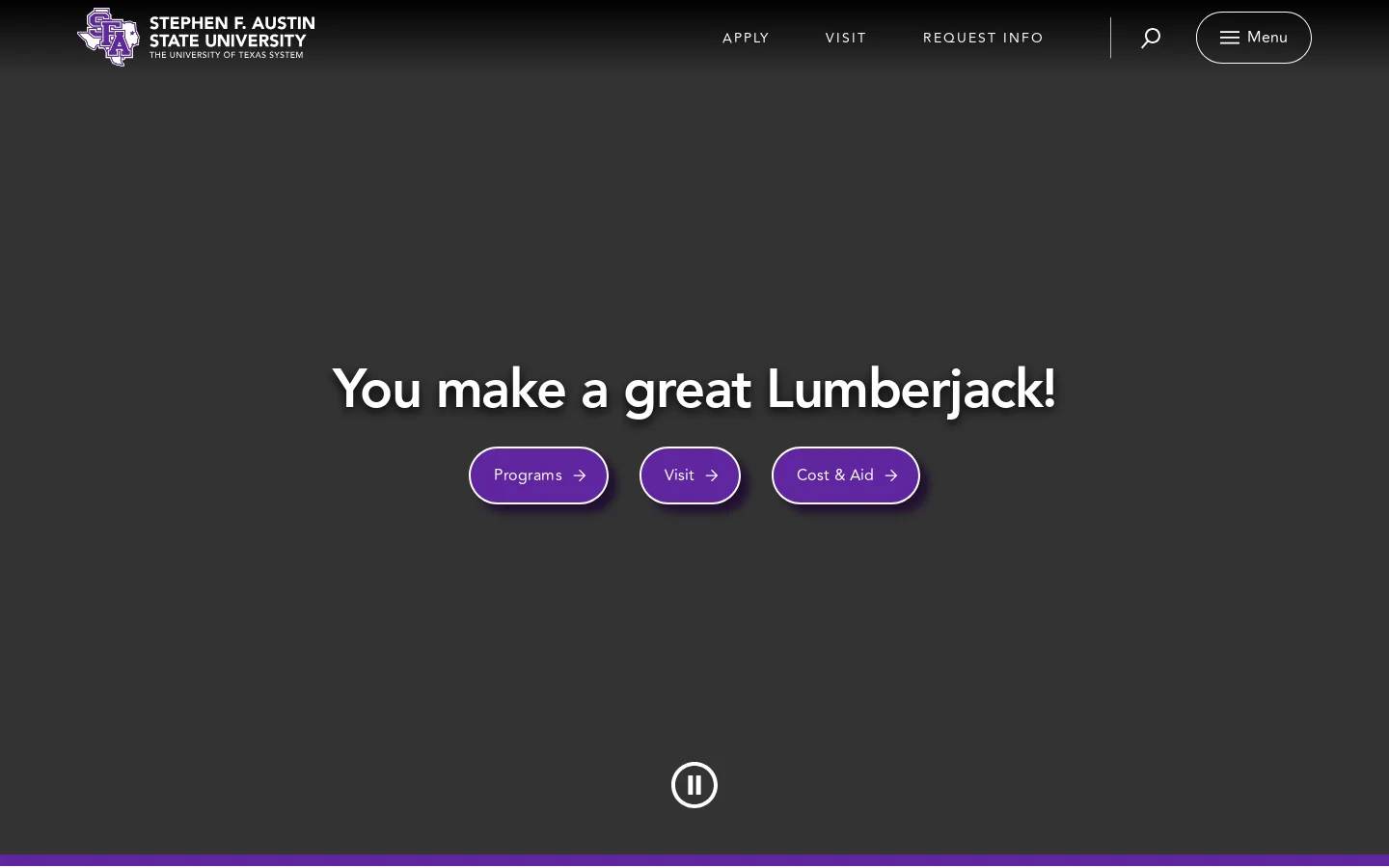 Stephen F. Austin State University | Stephen F. Austin State University Homepage screenshot