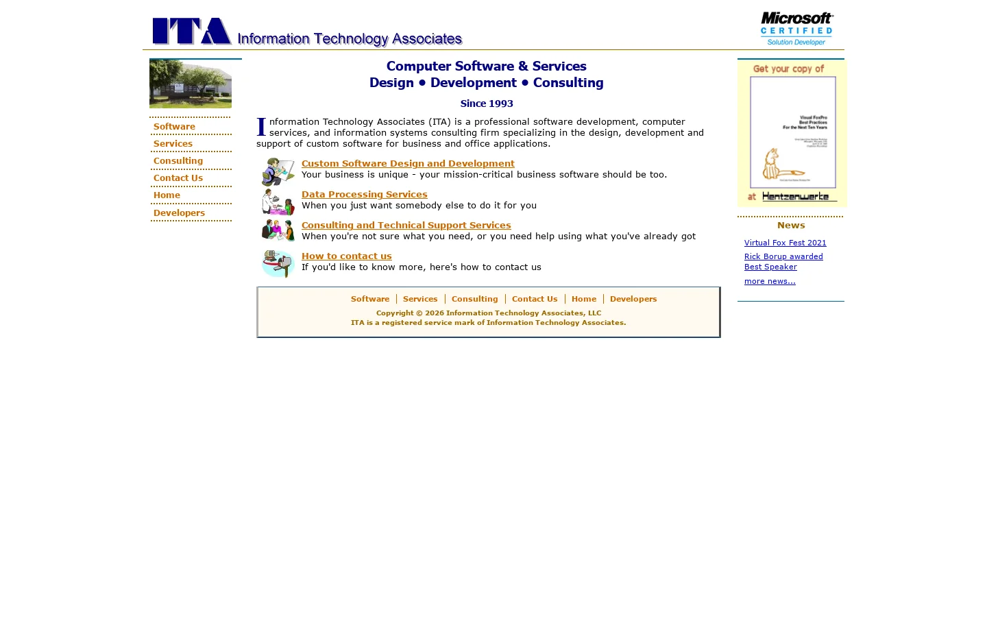 Information Technology Associates Homepage screenshot