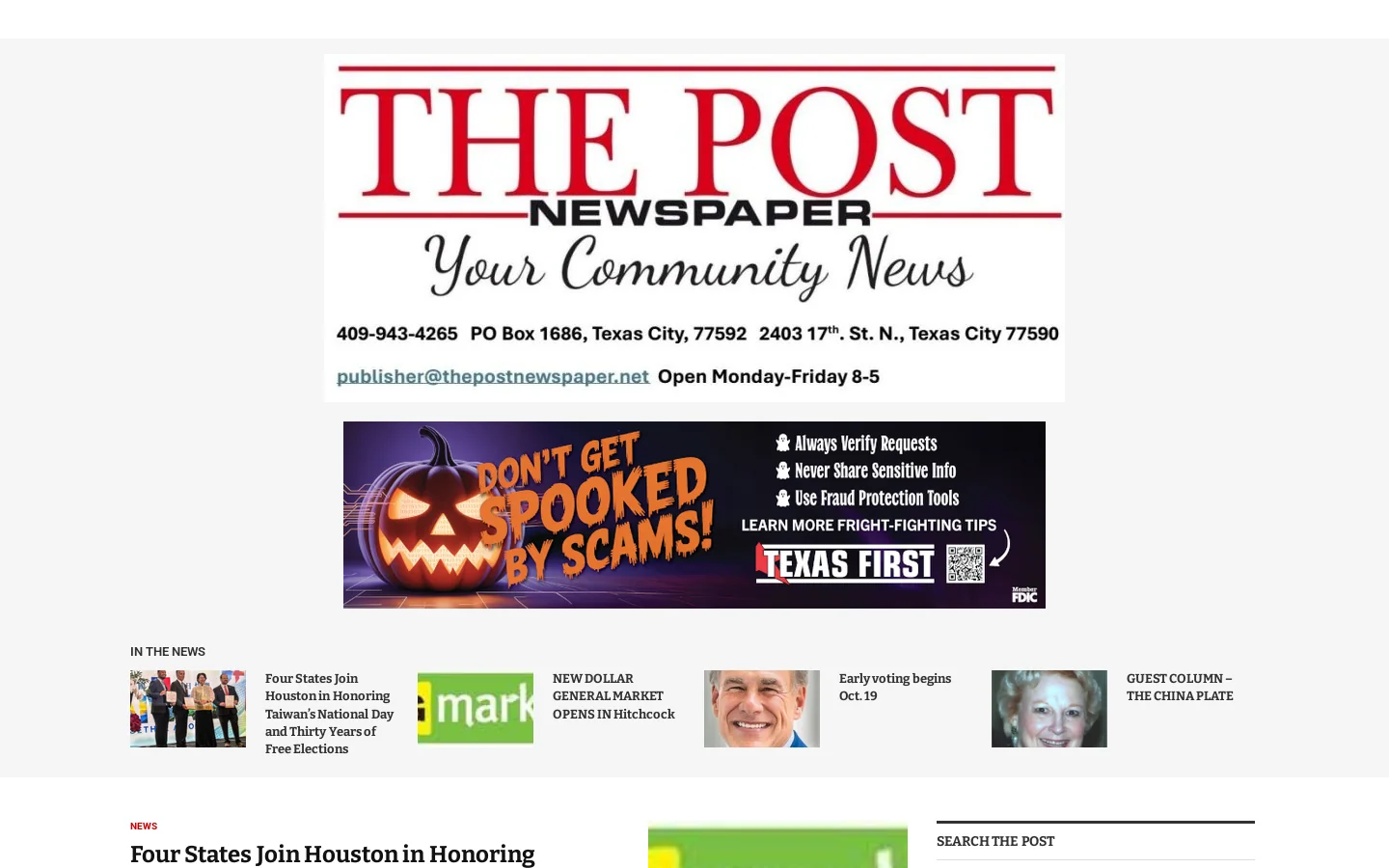 The Post Newspaper Homepage screenshot