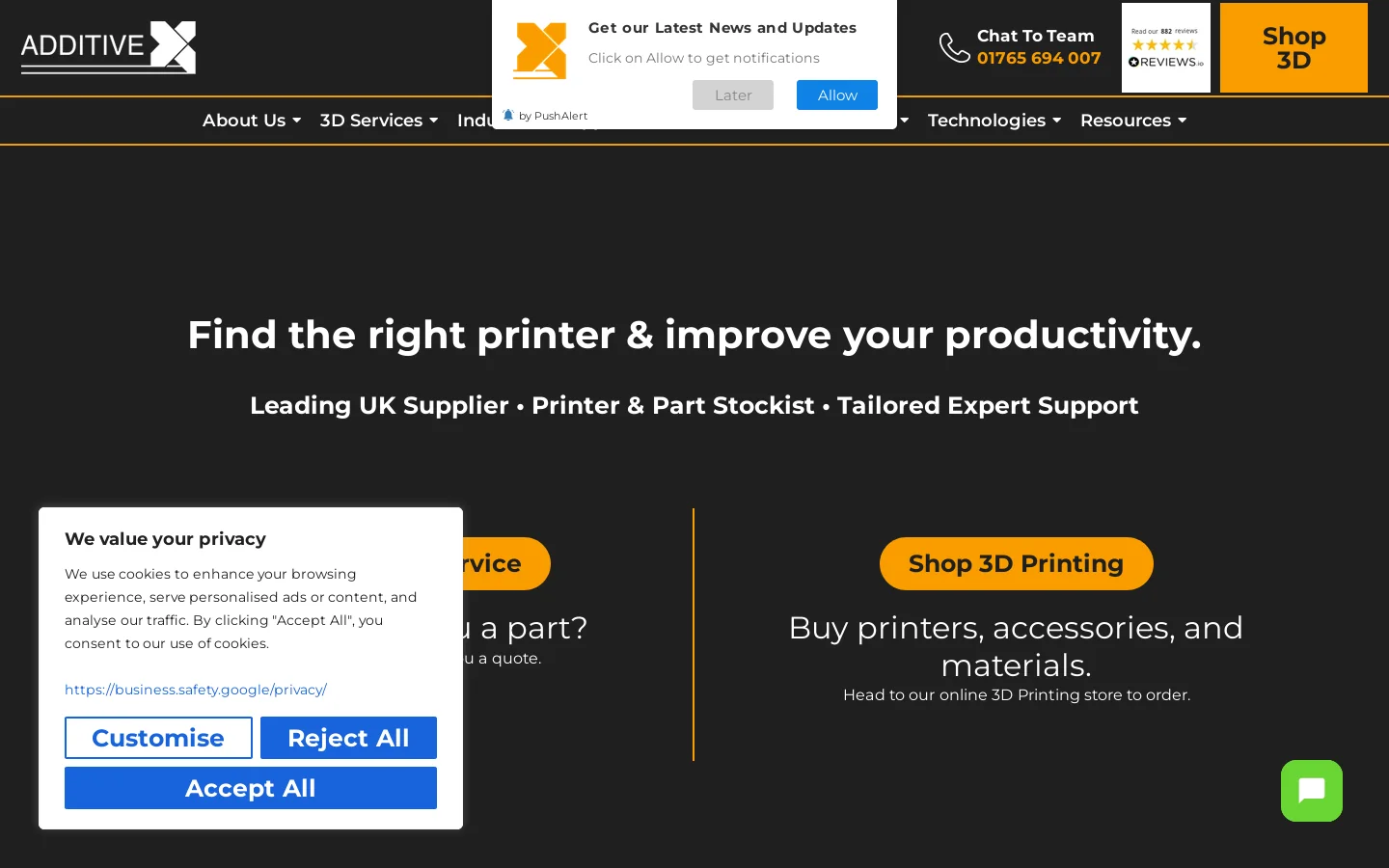Additive-X Homepage screenshot