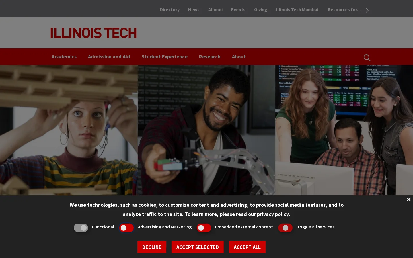 Illinois Tech | Illinois Institute of Technology Homepage screenshot