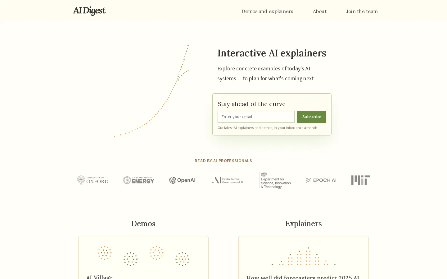 AI Digest Homepage screenshot