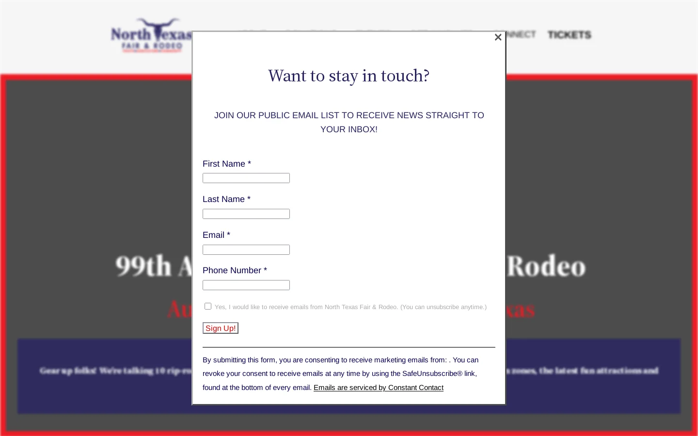North Texas Fair & Rodeo – It's What Cowboys Do Homepage screenshot