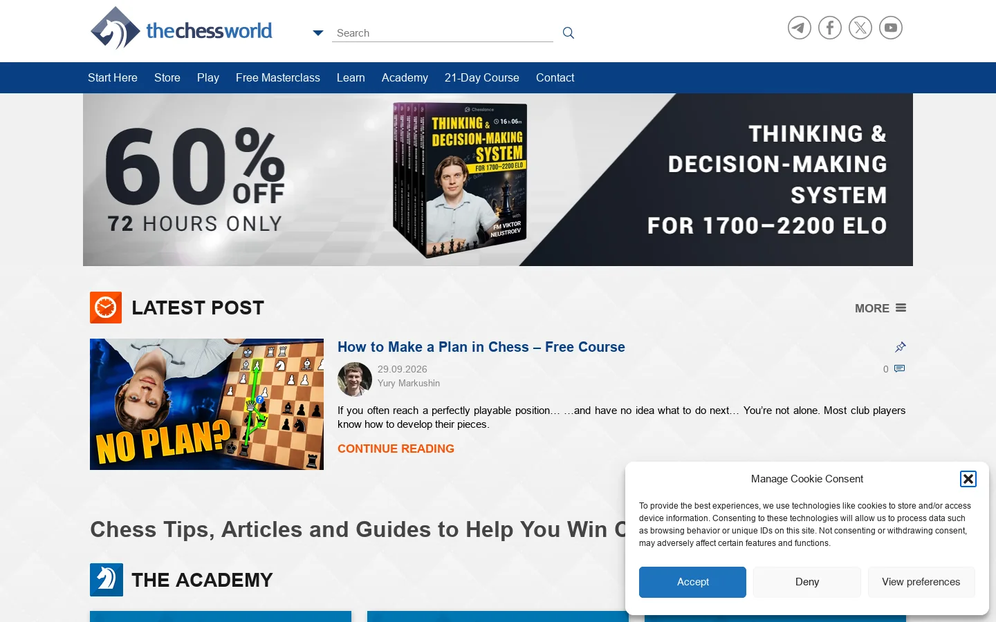 TheChessWorld Homepage screenshot