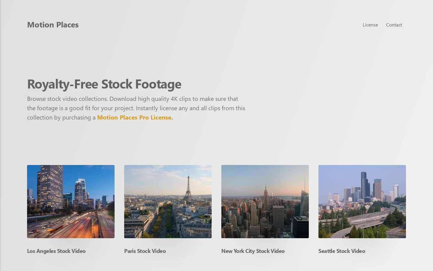 Motion Places Homepage screenshot