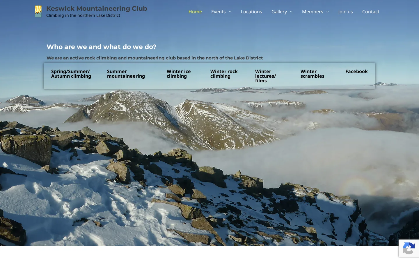 Keswick Mountaineering Club Rock Climbing in the Lake District Homepage screenshot