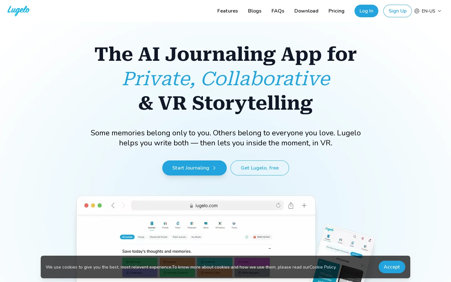 Lugelo Homepage screenshot