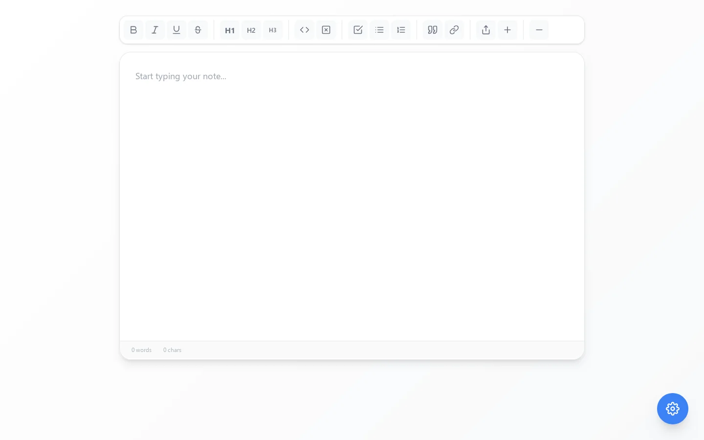 Notes Homepage screenshot