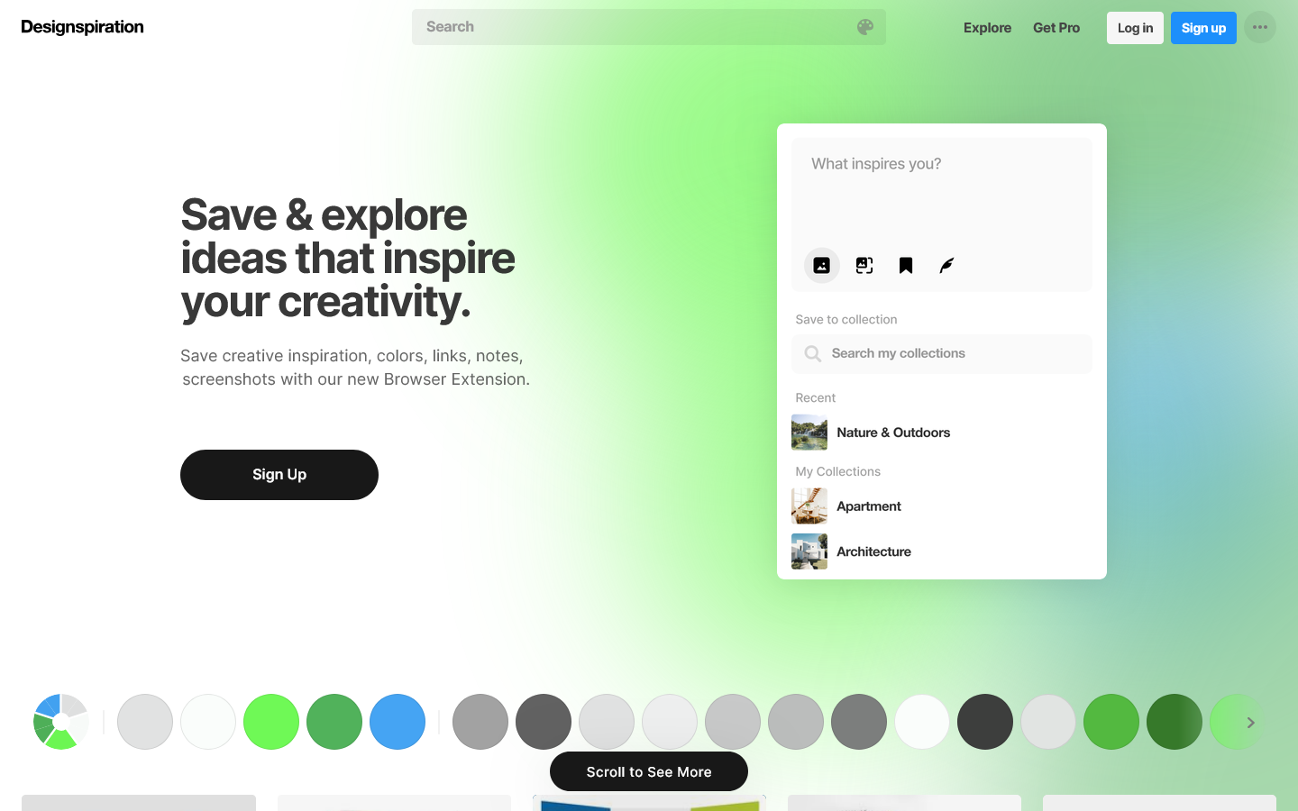 Designspiration Homepage screenshot
