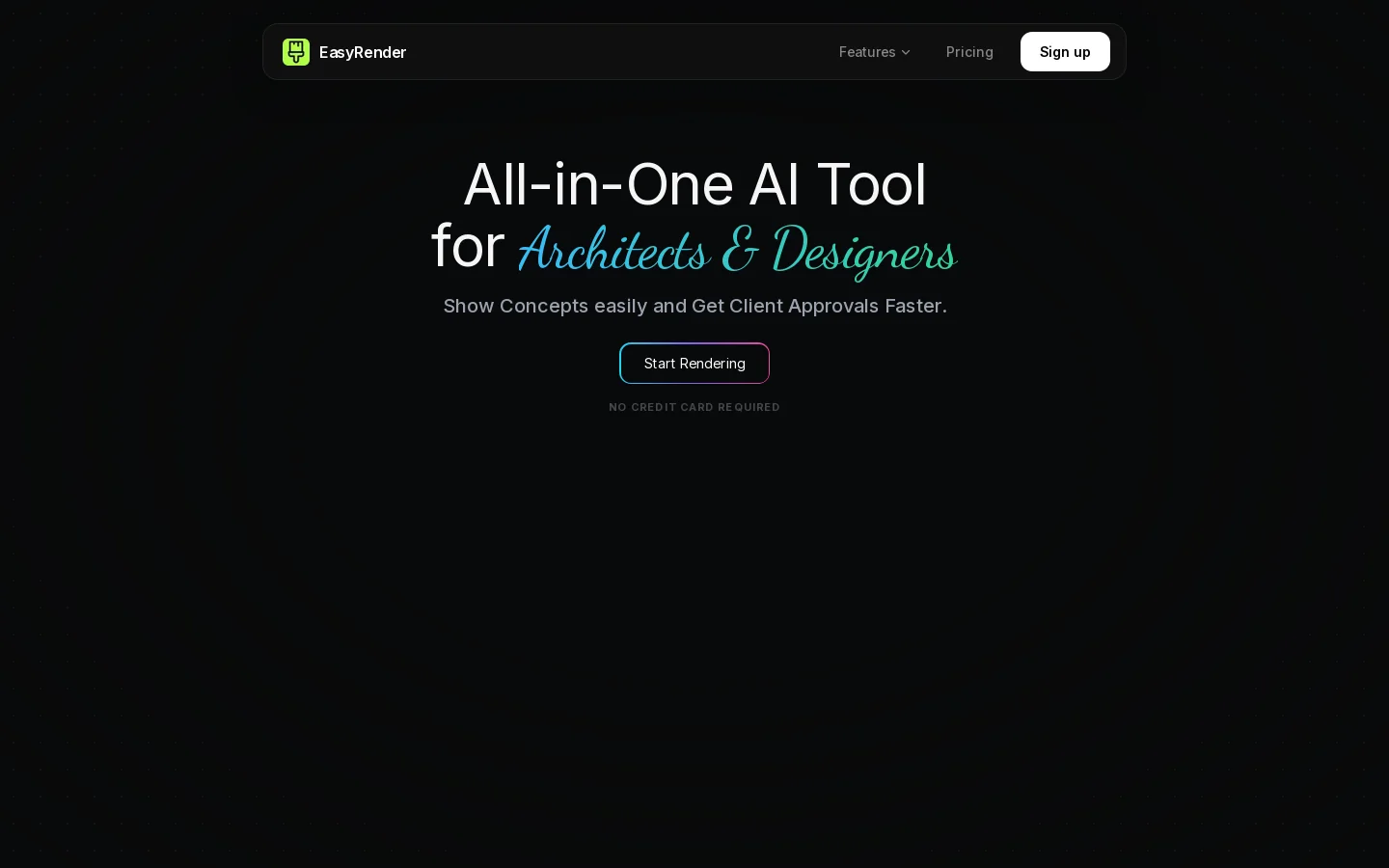 EasyRender Homepage screenshot