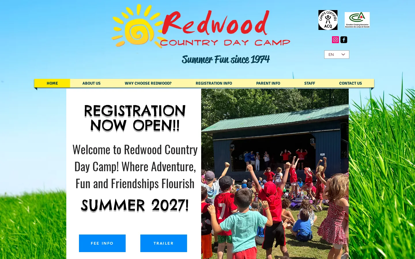 Redwood Country Day Camp Childrens Day Camp Homepage screenshot