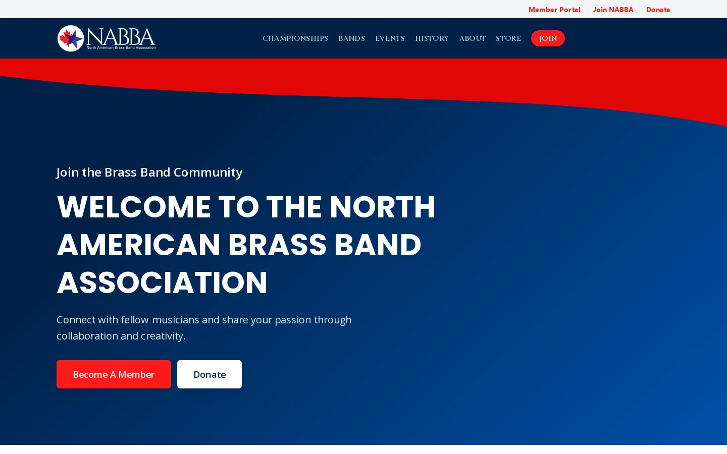 NABBA Homepage screenshot