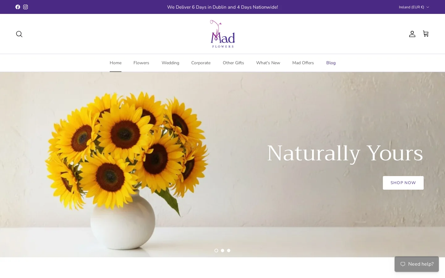 MadFlowers Homepage screenshot