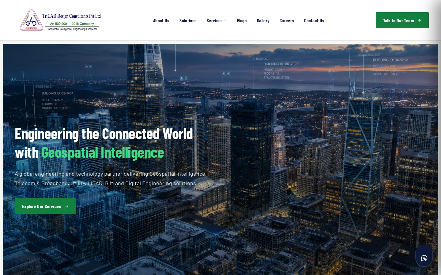 TriCAD – Global Leaders In Geospatial Services & Software Solutions Homepage screenshot