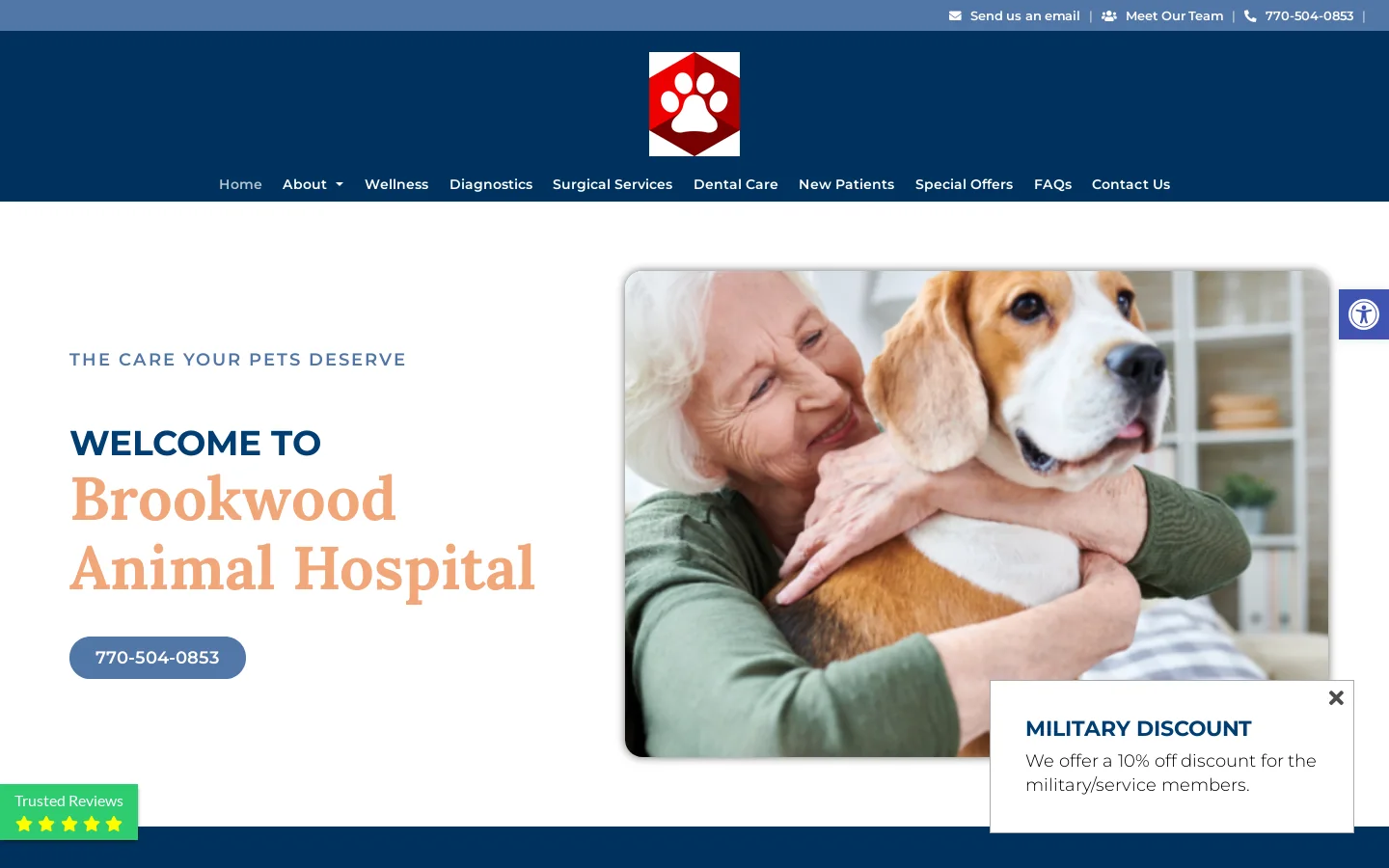 Brookwood Animal Hospital Homepage screenshot