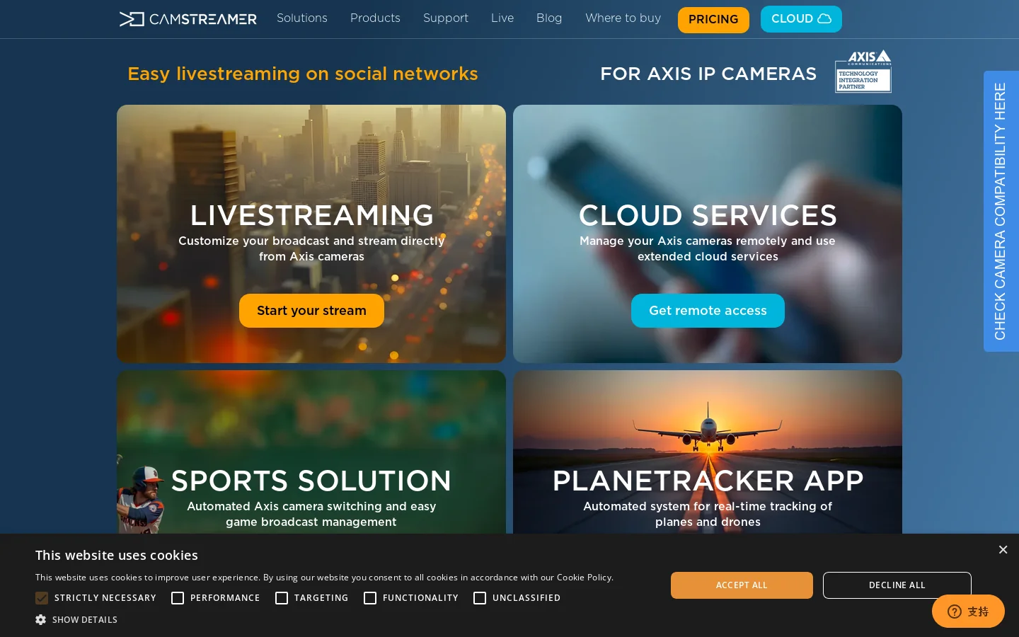 CamStreamer Homepage screenshot