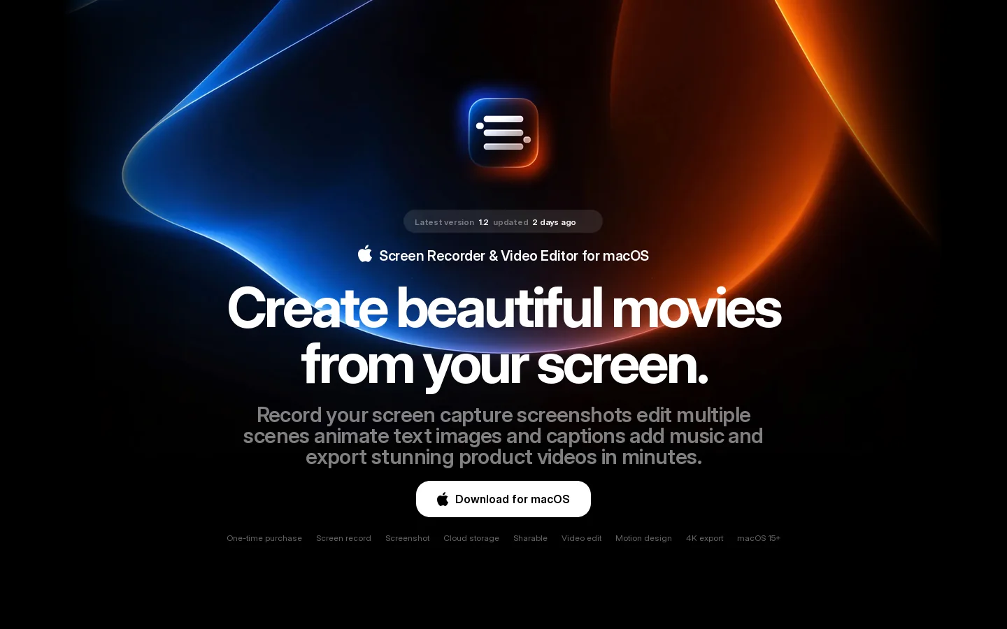 Screen Movie Homepage screenshot