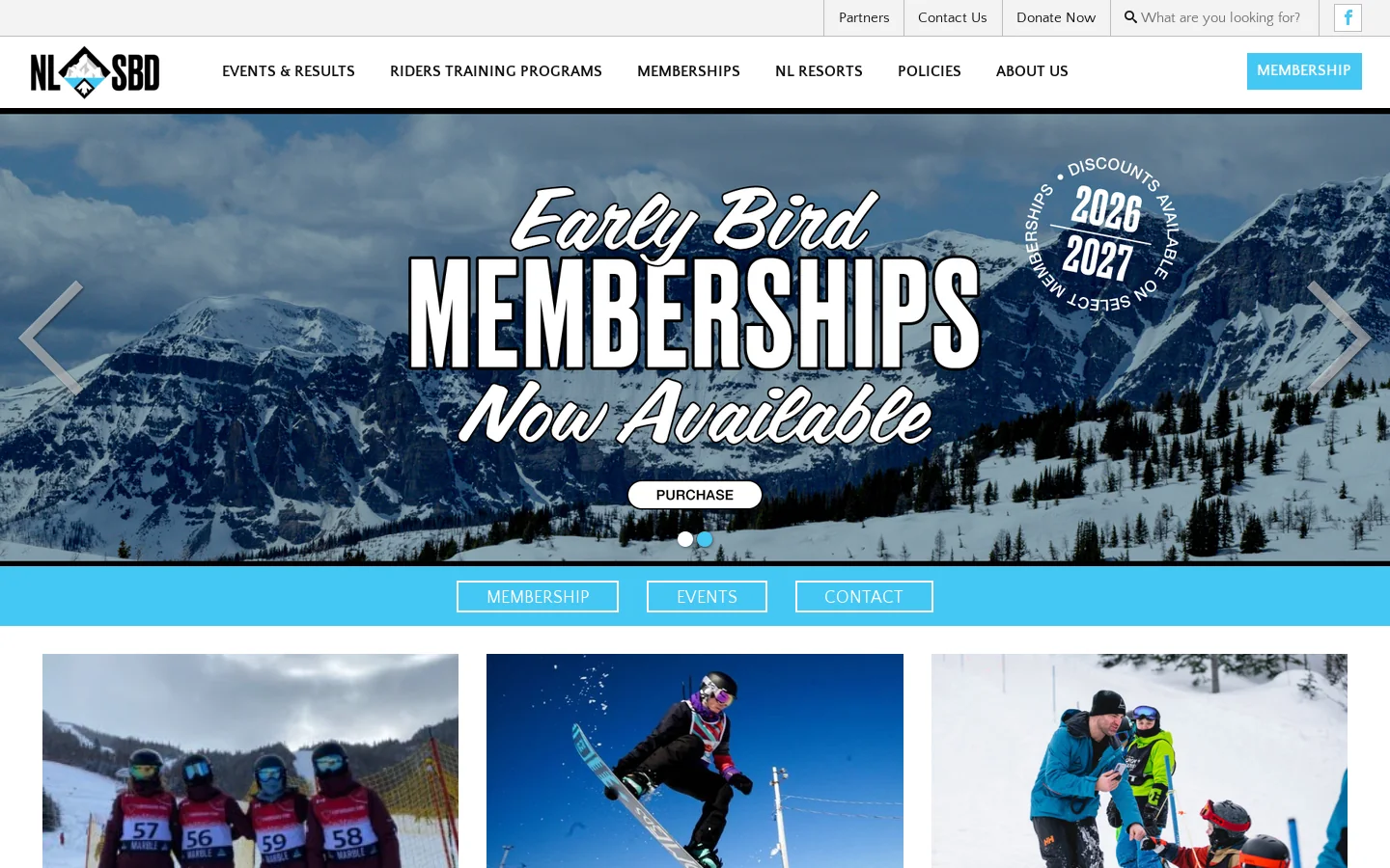 NL Snowboard Homepage screenshot