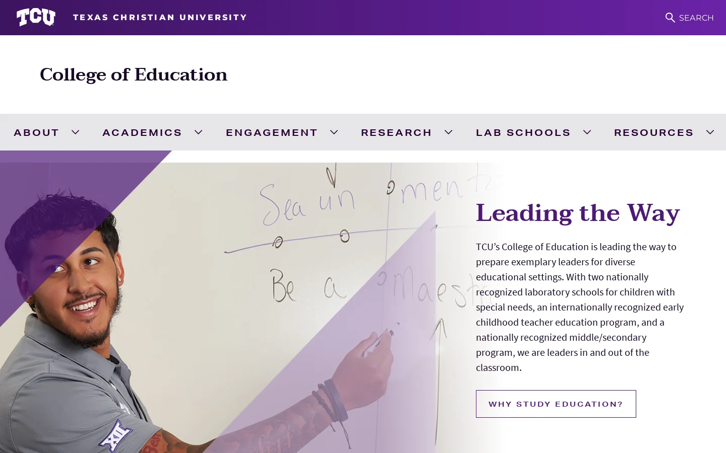College of Education | Texas Christian University Homepage screenshot