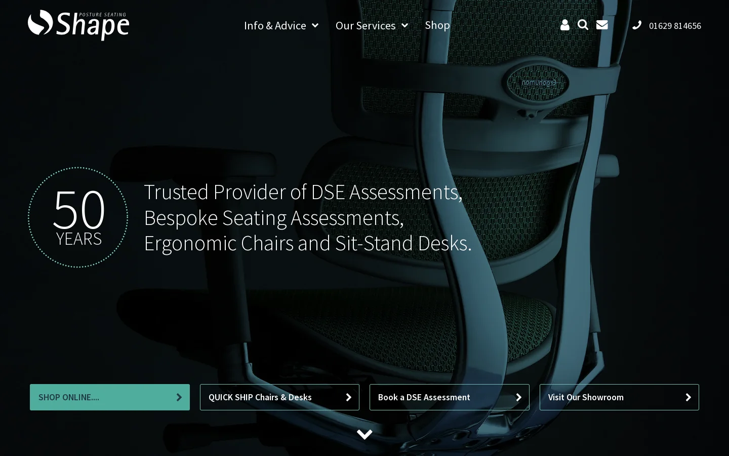Shape Posture Seating - The Home of Ergonomic Furniture Homepage screenshot