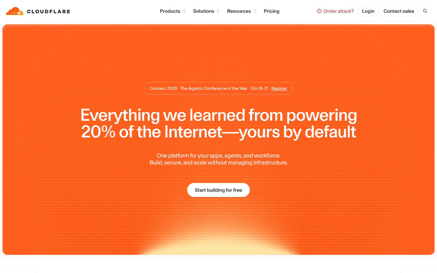 Cloudflare Homepage screenshot