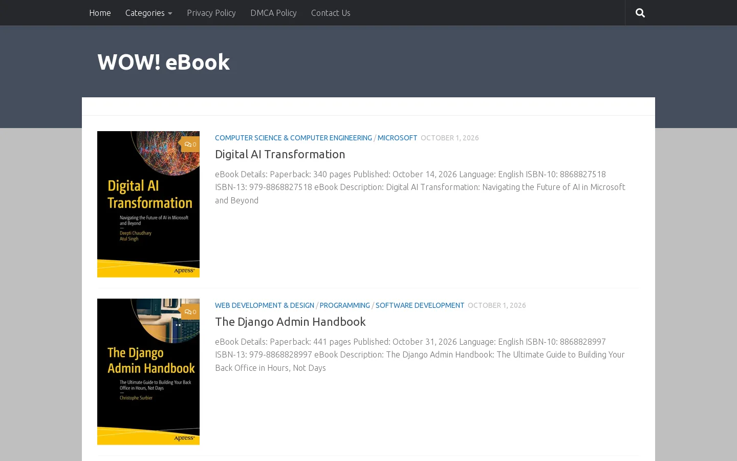 WOW! eBook Homepage screenshot