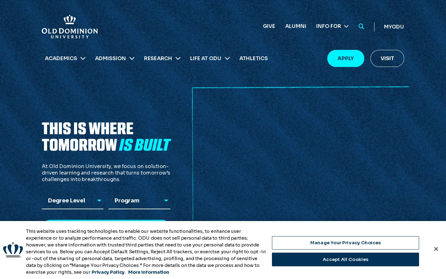 Computer Science | Old Dominion University Homepage screenshot